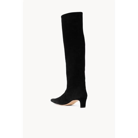 NEW STAUD women's wally suede knee boots in black suede - Picture 3 of 5